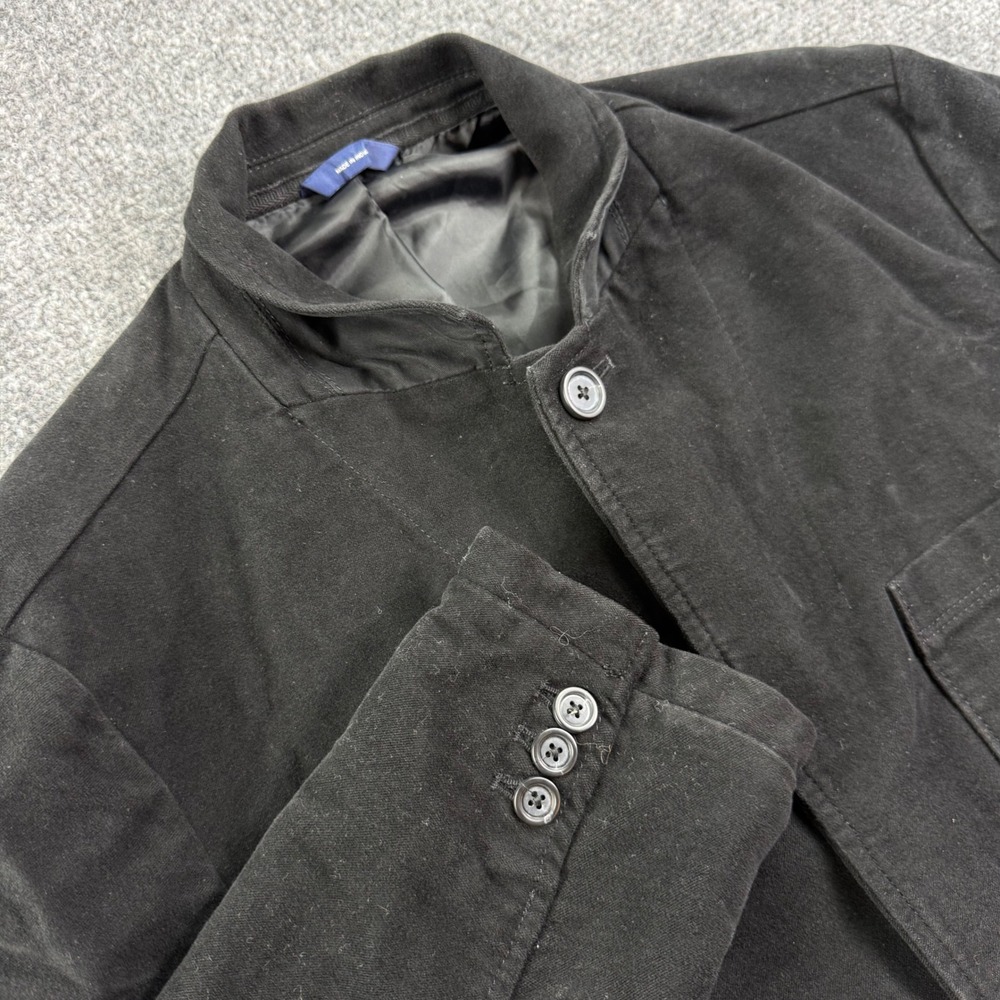 Gap Blazer Large Black Cotton Nehru Collar Chore Long Sleeve Jacket Men's